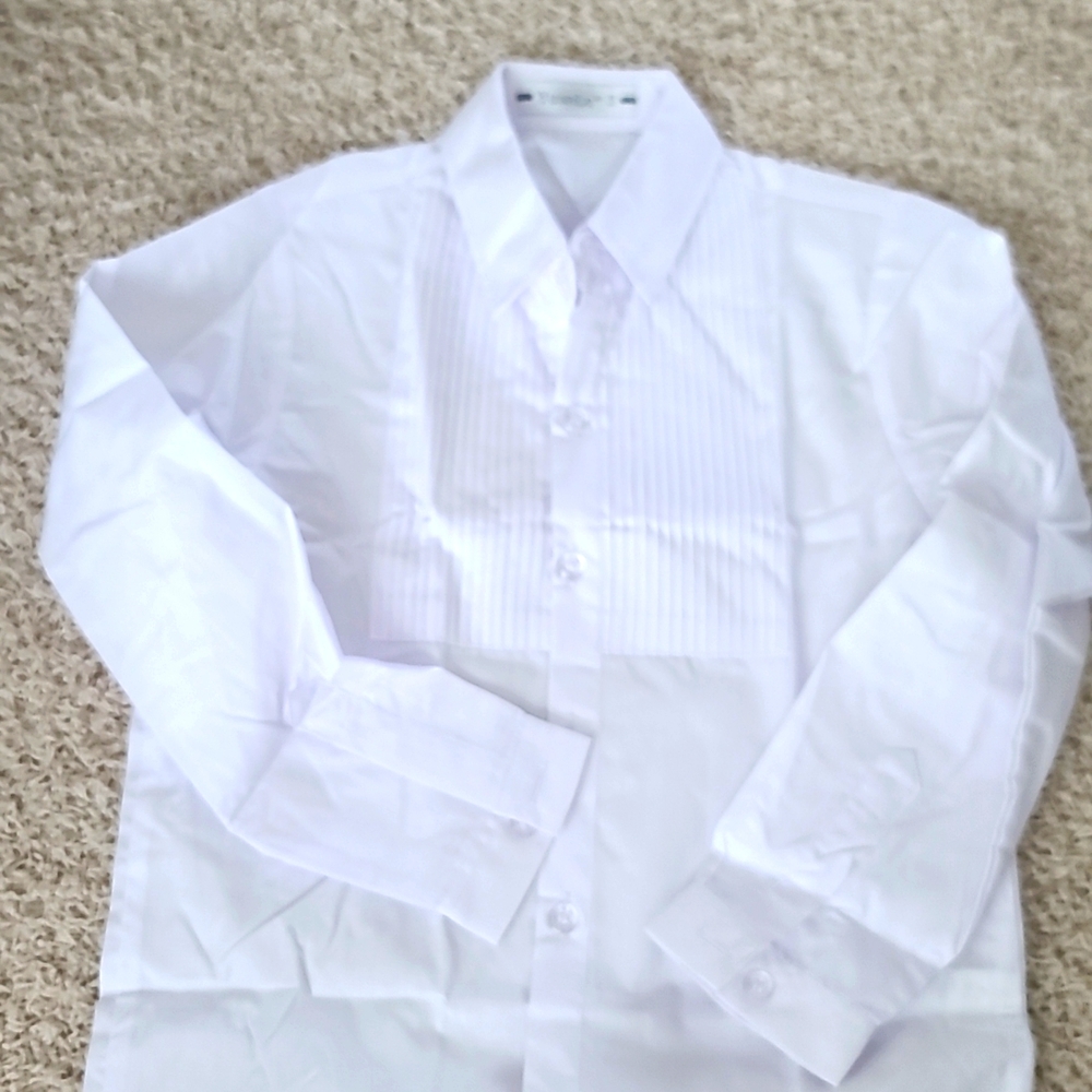Boys white tuxedo shirt
